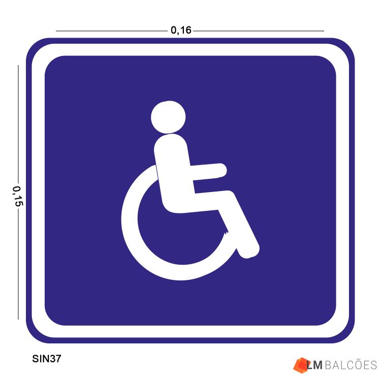 Placa de Sinalização Reservado a Deficiente 1