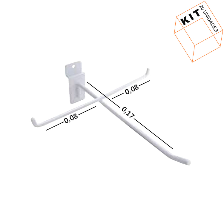 Suporte de Oculos Branco Para Painel Canaletado - 20 Unid. 1