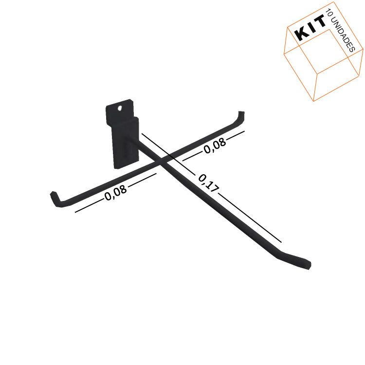 Suporte de Oculos Preto Para Painel Canaletado - 10 Unid. 1