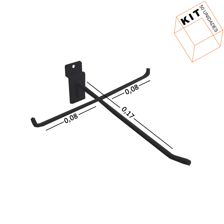 Suporte de Oculos Preto Para Painel Canaletado - 50 Unid. 1