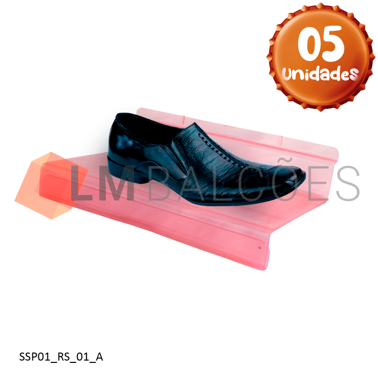 Suporte de Sapato Rosa para Painel Canaletado -  05 Unid. 1