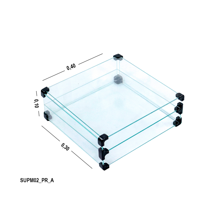 Suporte para monitor de vidro  com divisórias - 0,40 x 0,10 x 0,30 1
