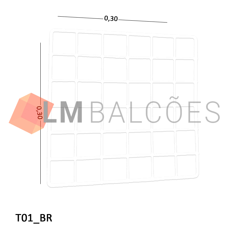 Tela Aramada 30 x 30cm - Branca 1