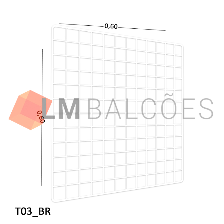 Tela Aramada 60 x 60cm - Branca 1