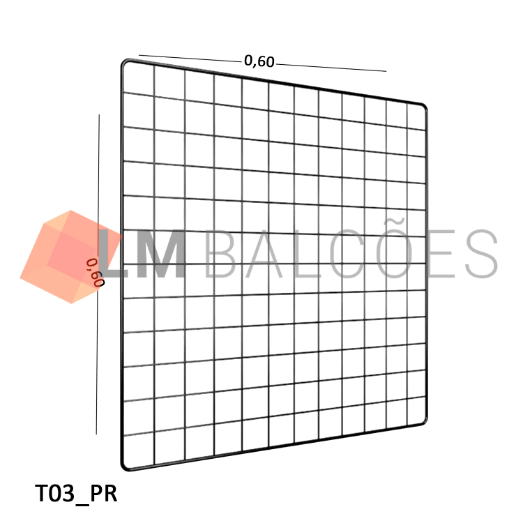 Tela Aramada 60 x 60cm - Preto 1