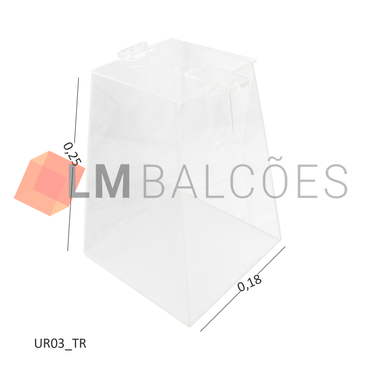 Urna Pirâmide 18 x 25cm - Transparente 1