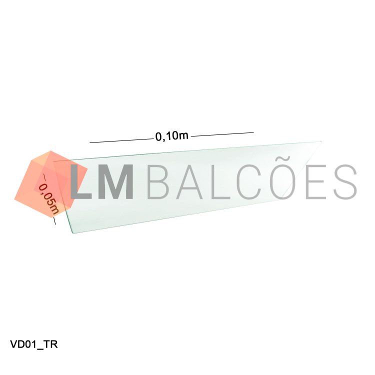 Vidro Modulado 4mm - 0,05 x 0,10m - Incolor 1