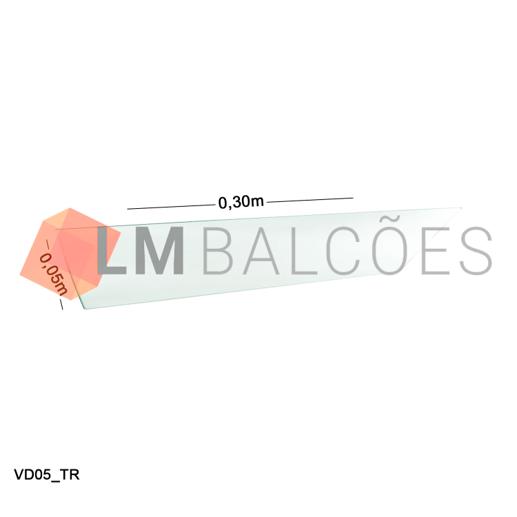 Vidro Modulado 4mm - 0,05 x 0,30m - Incolor 1