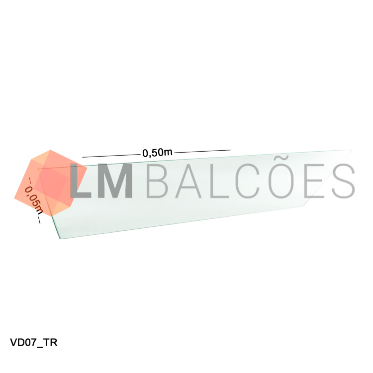 Vidro Modulado 4mm - 0,05 x 0,50m - Incolor 1