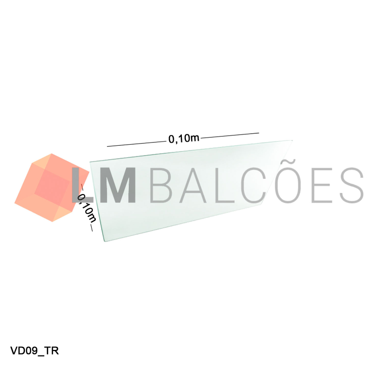 Vidro Modulado 4mm - 0,10 x 0,10m - Incolor 1
