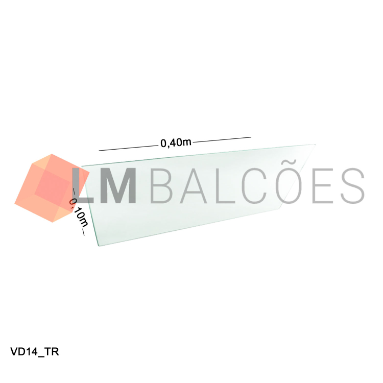 Vidro Modulado 4mm - 0,10 x 0,40m - Incolor 1