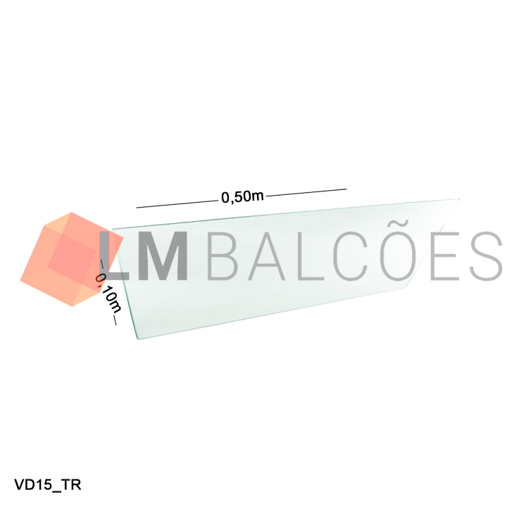 Vidro Modulado 4mm - 0,10 x 0,50m - Incolor 1