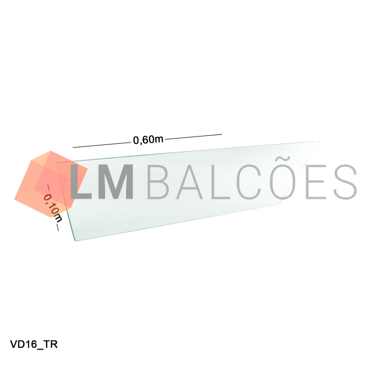 Vidro Modulado 4mm - 0,10 x 0,60m - Incolor 1
