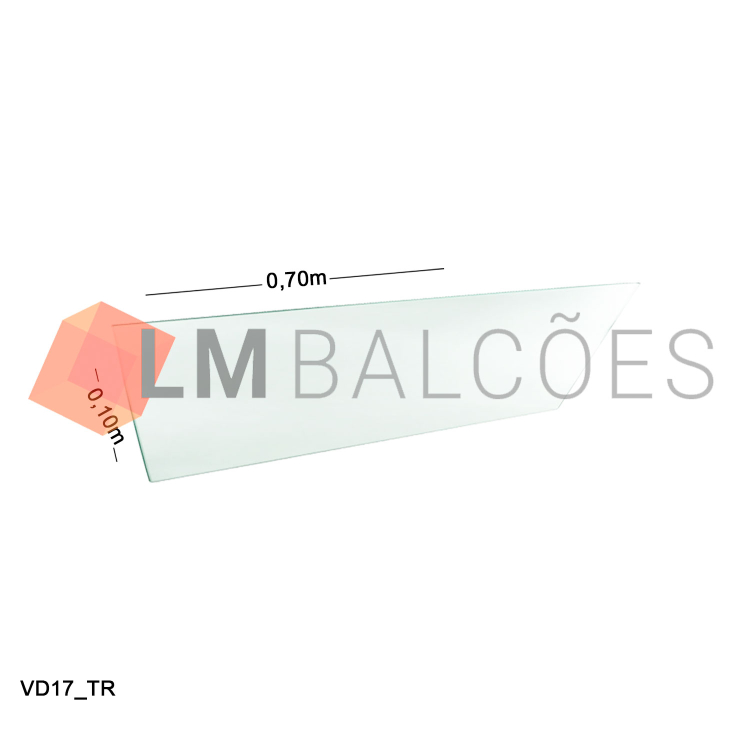 Vidro Modulado 4mm - 0,10 x 0,70m - Incolor 1