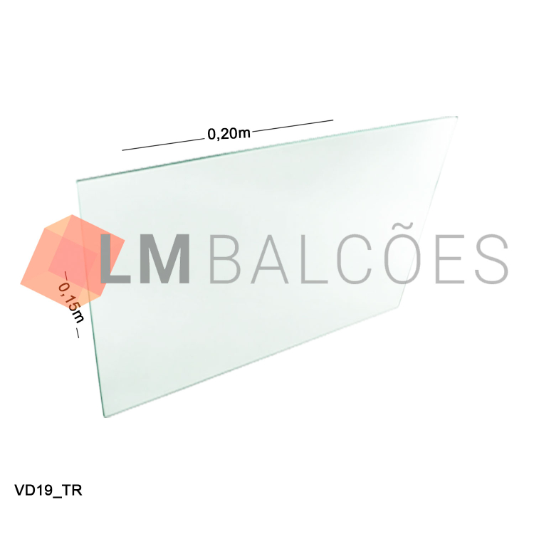 Vidro Modulado 4mm - 0,15 x 0,20m - Incolor 1