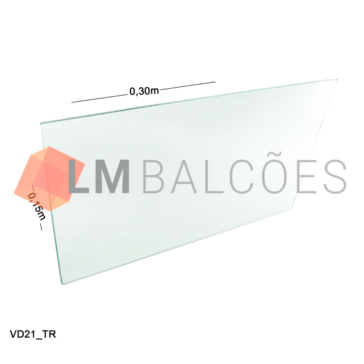 Vidro Modulado 4mm - 0,15 x 0,30m - Incolor 1