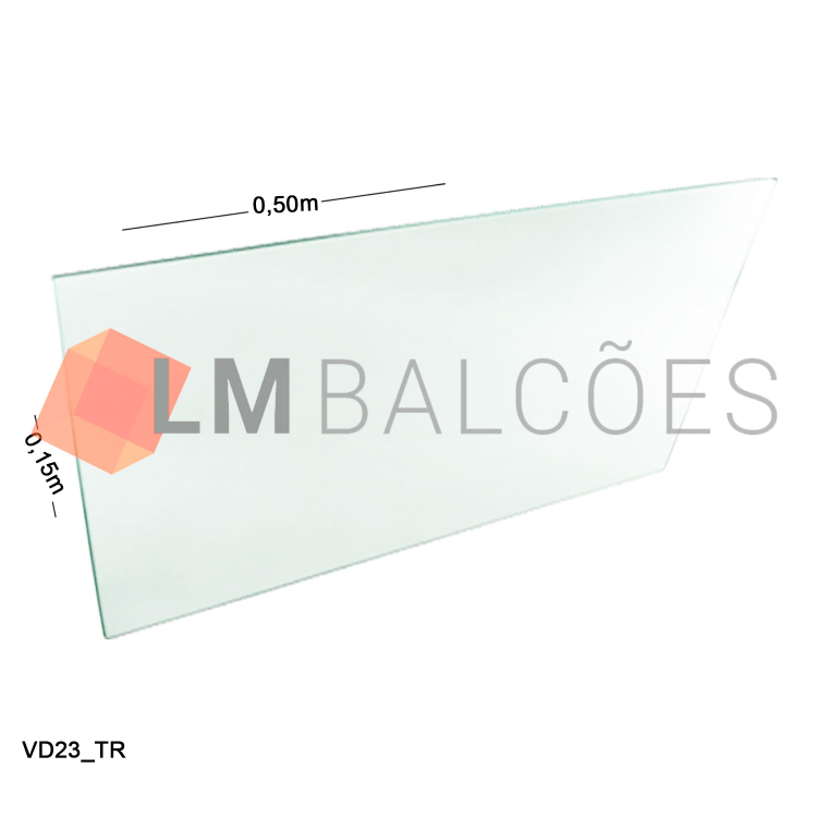 Vidro Modulado 4mm - 0,15 x 0,50m - Incolor 1