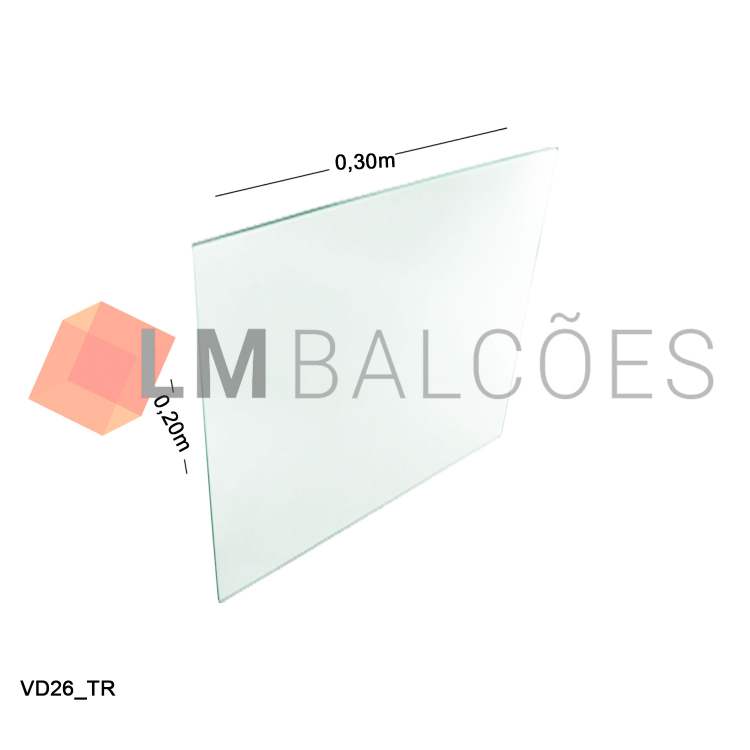 Vidro Modulado 4mm - 0,20 x 0,30m - Incolor 2