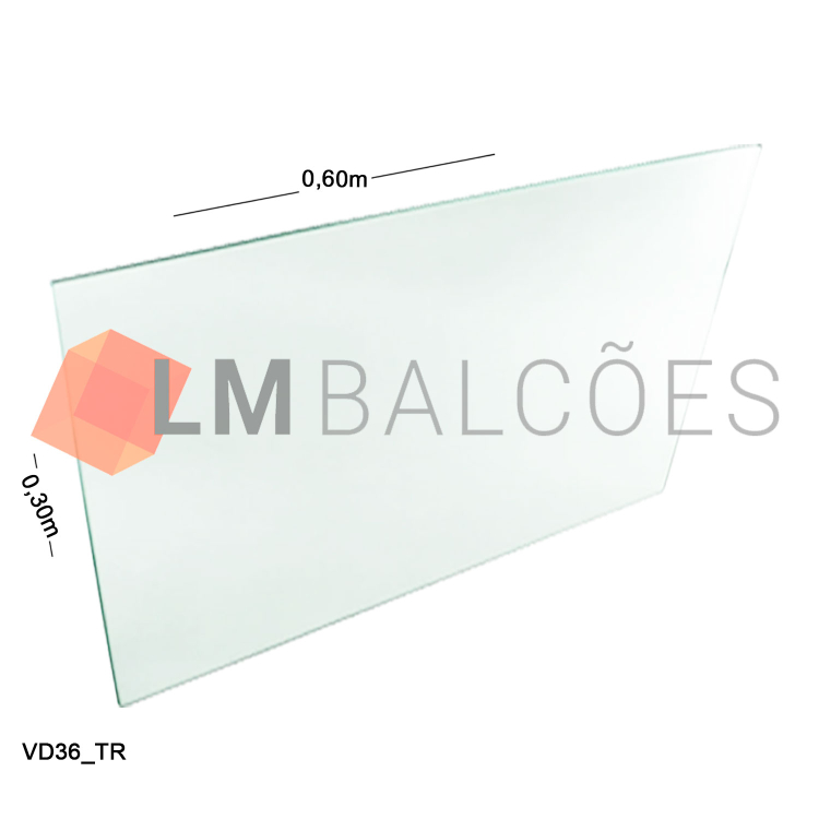 Vidro Modulado 4mm - 0,30 x 0,60m - Incolor 1