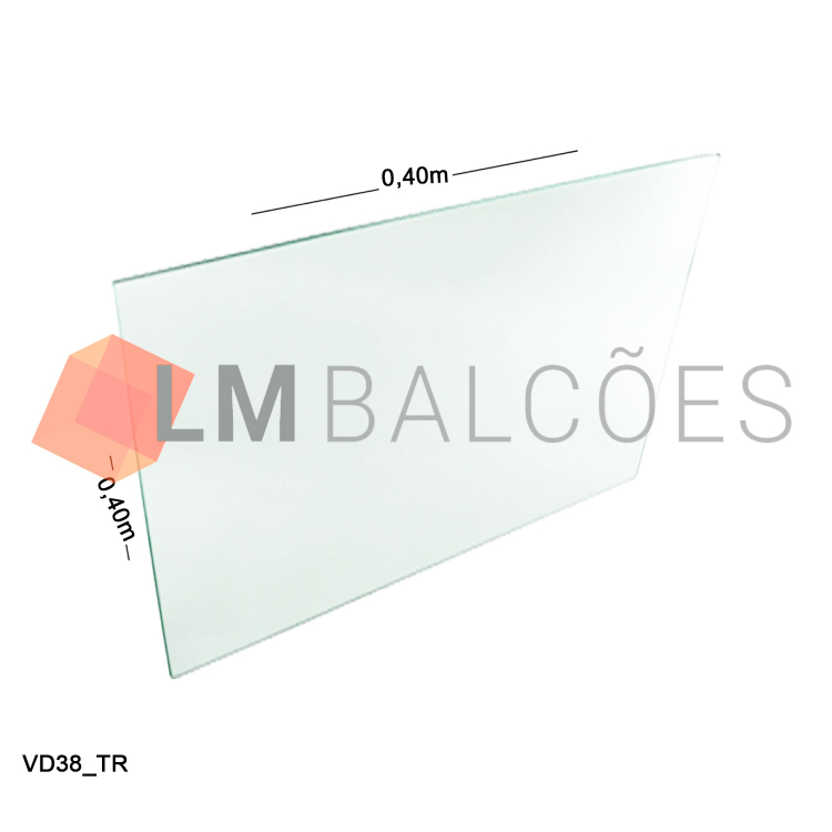 Vidro Modulado 4mm - 0,40 x 0,40m - Incolor 1