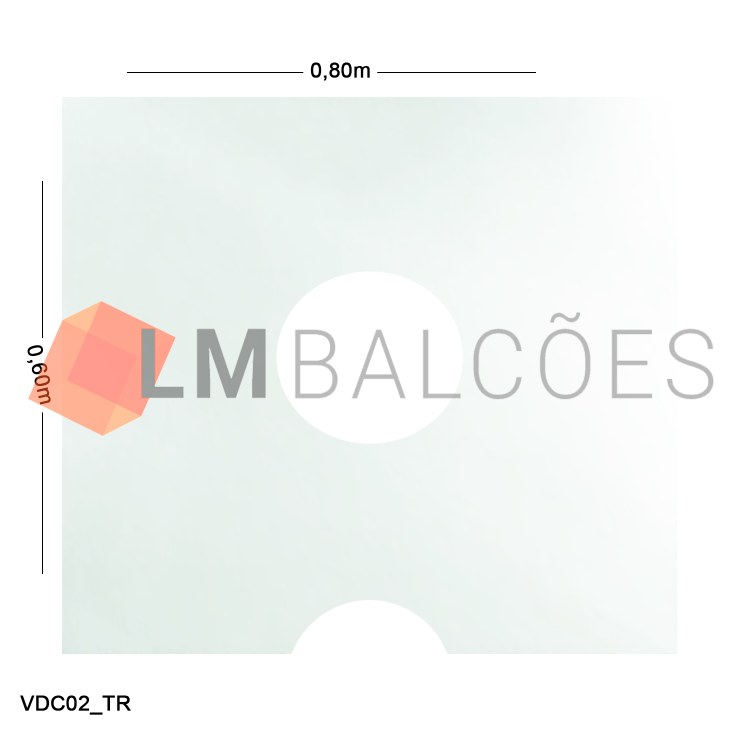 Vidro Modulado Caixa 4mm C/ Furo - 0,60 x 0,80m - Incolor 1