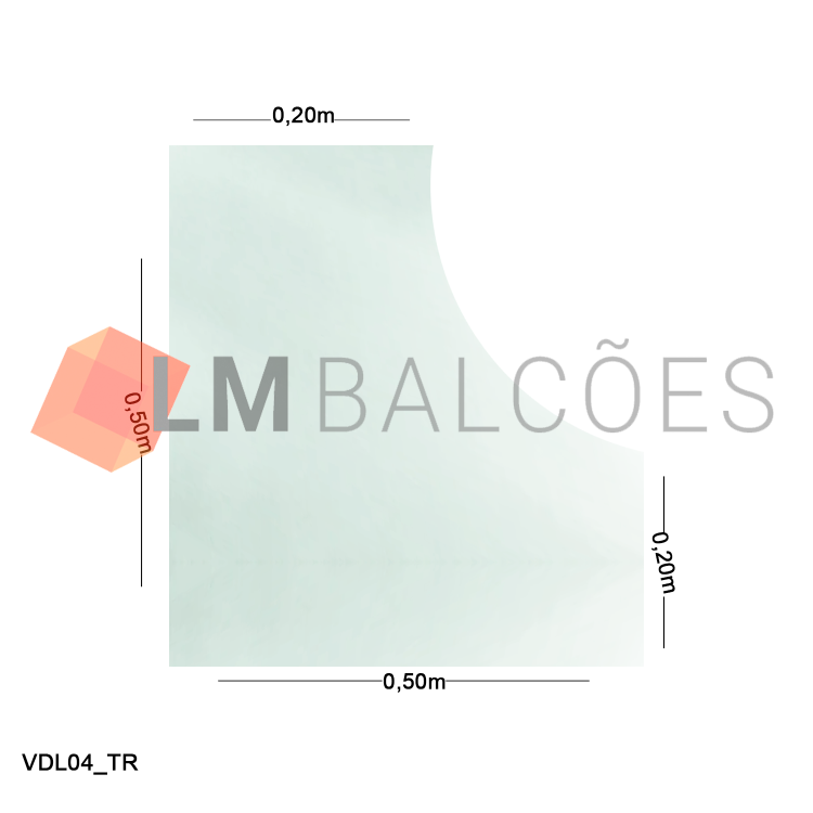 Vidro Modulado L 4mm - 0,20 x 0,20 x 0,50 x 0,50m - Incolor 1