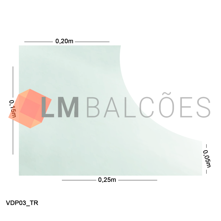 Vidro Modulado Pirâmide 4mm - 25 (15 x 25cm) - Incolor 1