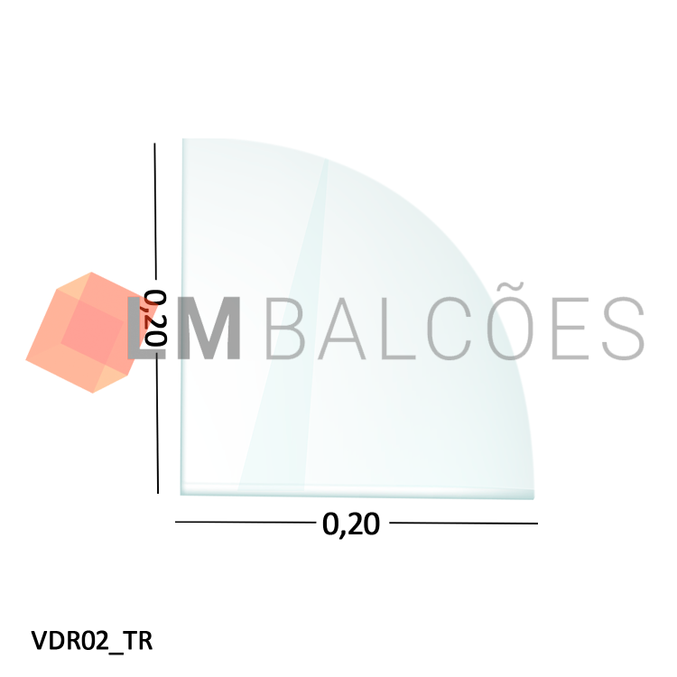 Vidro Modulado 4mm - Raio 20 - Incolor 1