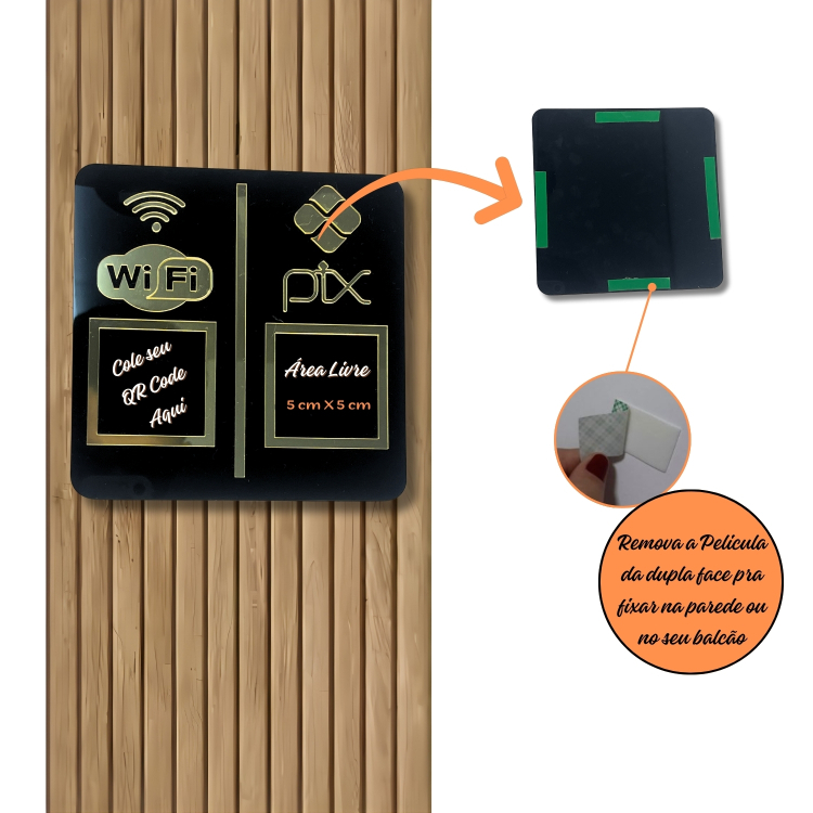 PAREDE DUPLO WI-FI - PIX - Preto com Dourado 1