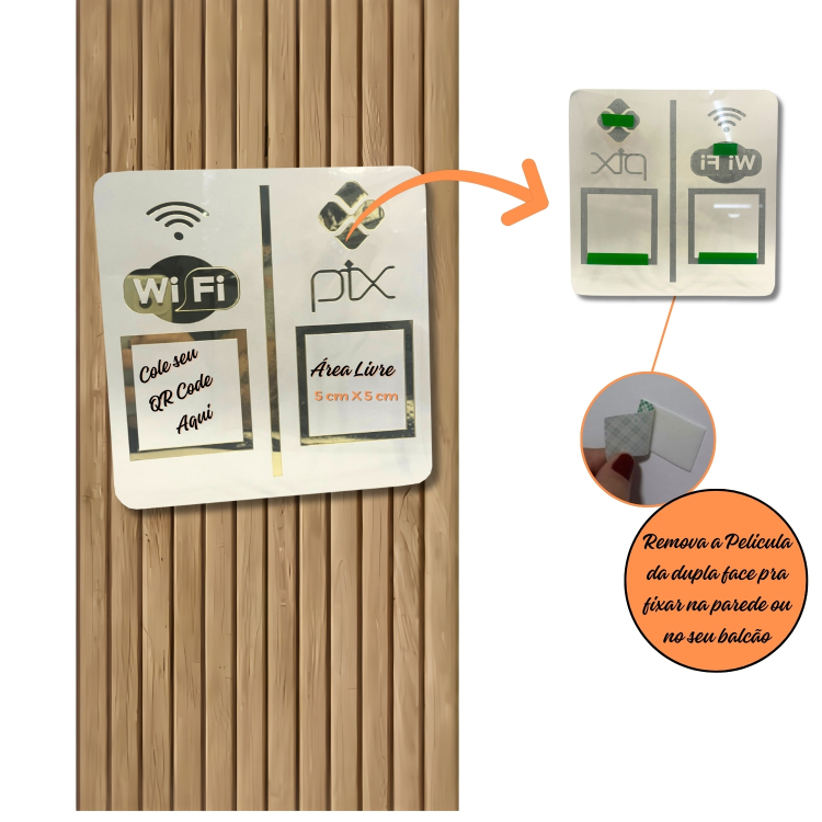 PAREDE DUPLO WI-FI - PIX - Cristal com Dourado 1