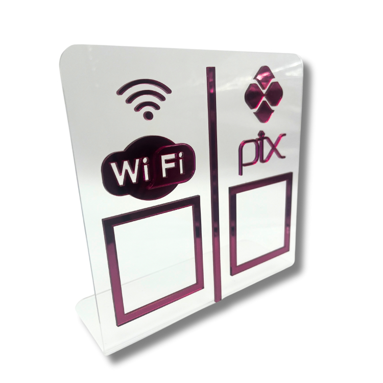 Expositor DUPLO WI-FI - PIX  - Cristal com Vermelho 1