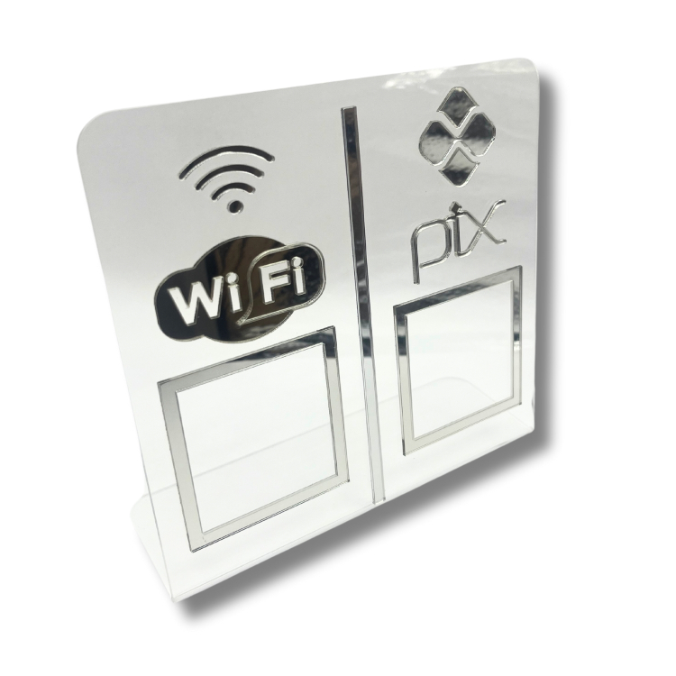 Expositor DUPLO WI-FI - PIX  - Cristal com Prata 2
