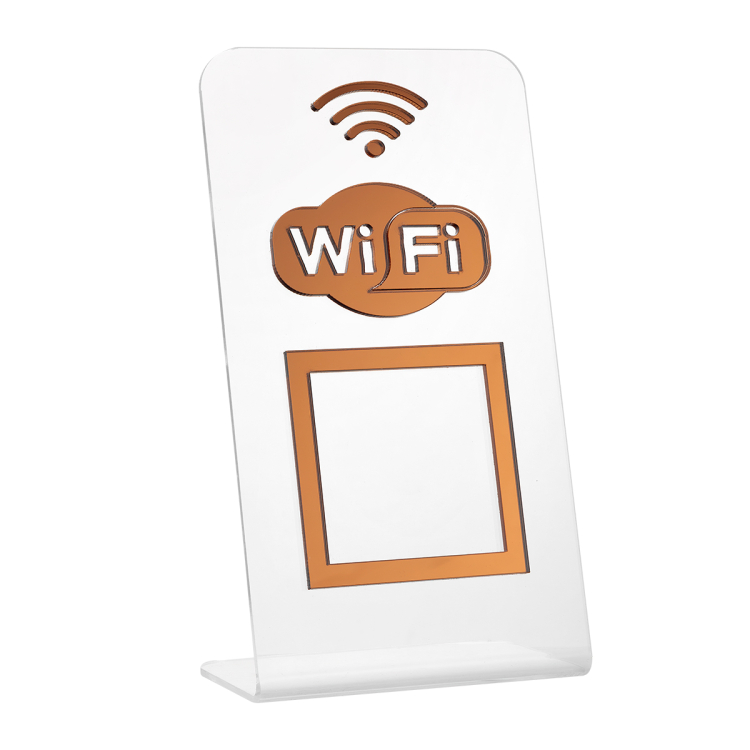 Expositor QR Code WI-FI - Cristal com Bronze 1