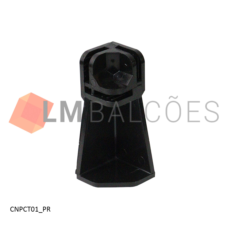 Pé Conectivo Canto 1/8 F (7 cm) - Preto