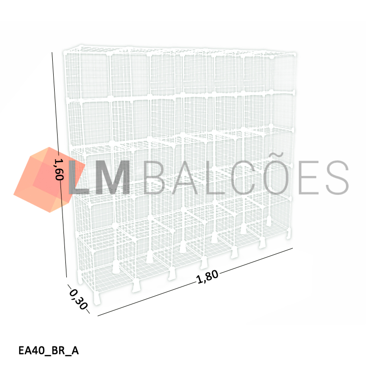 Estante Aramada Branca - 1,80 x 1,60 x 0,30m 1