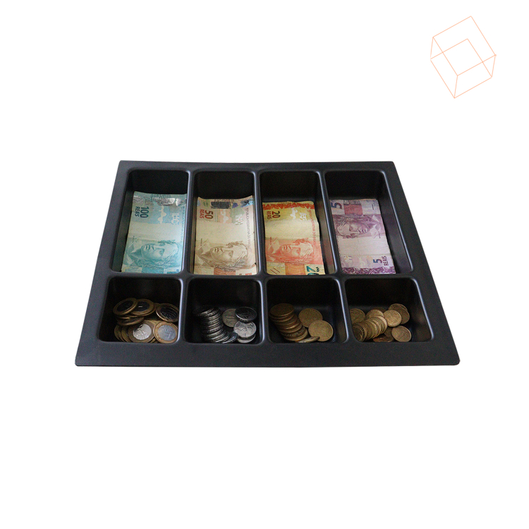 Bandeja Porta notas e moedas 33 x 29cm (4 divisórias) 1
