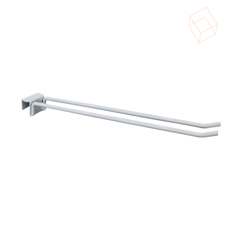 Gancho Duplo p/ Gôndola 15cm - Branco 1