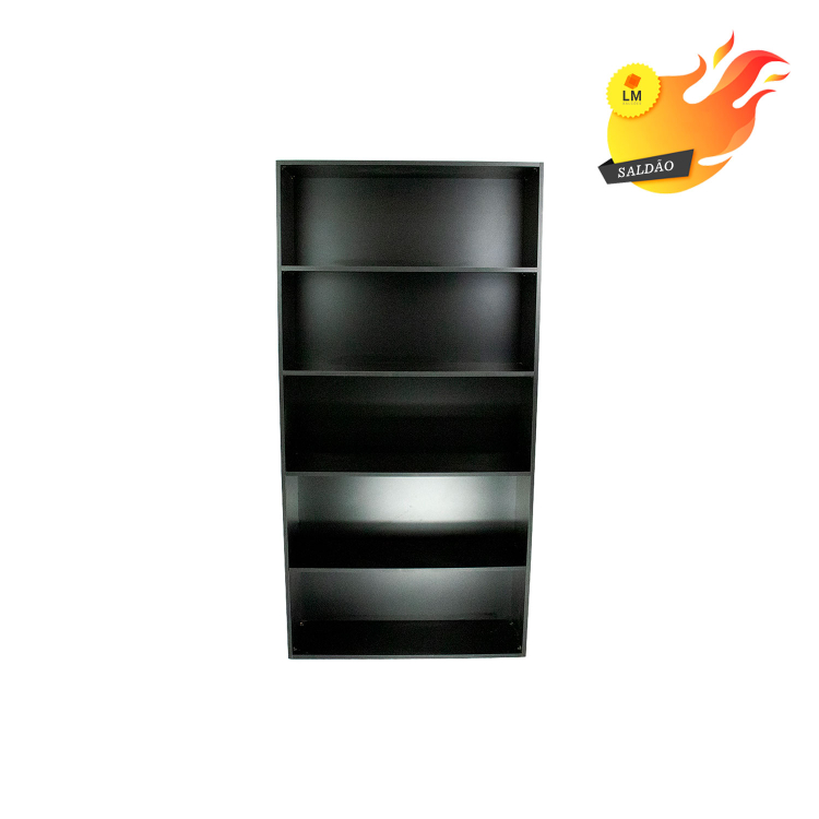 Armário Prateleira em MDF 0,90 x 1,90 x 0,30m - Preto 1