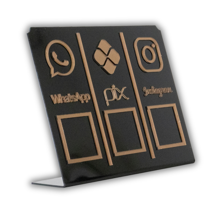 WHATSAPP - PIX - INSTAGRAM Conjunto  - Preto com Bronze 2