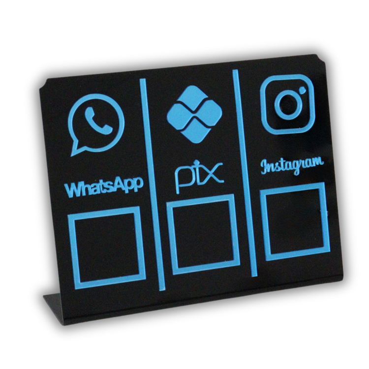 WHATSAPP - PIX - INSTAGRAM Conjunto  - Preto com Azul 2