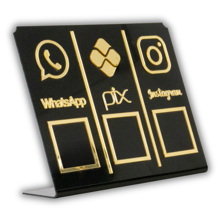 WHATSAPP - PIX - INSTAGRAM Conjunto  - Preto com Dourado 3