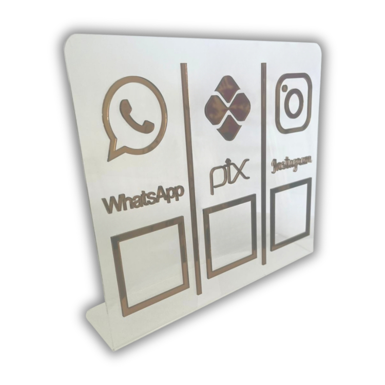 WHATSAPP - PIX - INSTAGRAM Conjunto - Cristal com Bronze 4