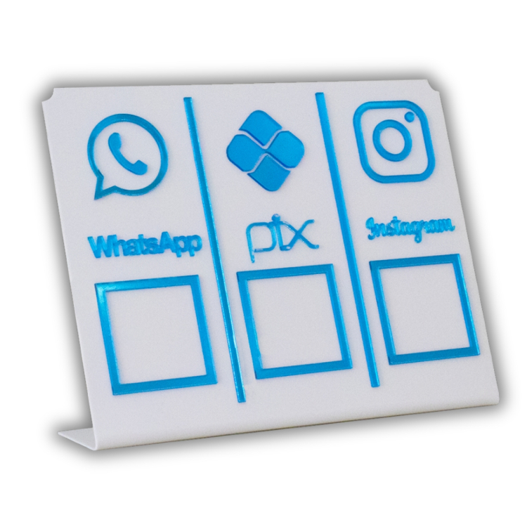 WHATSAPP - PIX - INSTAGRAM Conjunto  - Branco com Azul 1
