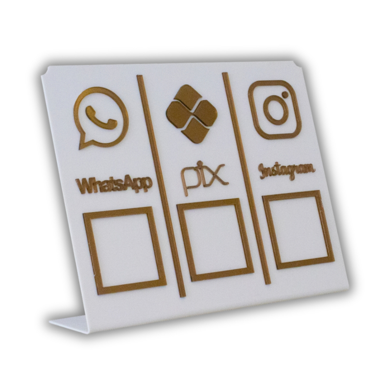 WHATSAPP - PIX - INSTAGRAM Conjunto  - Branco com Bronze 2