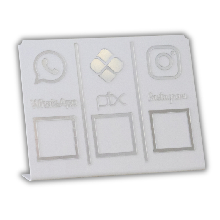 WHATSAPP - PIX - INSTAGRAM Conjunto  - Branco com Prata 4