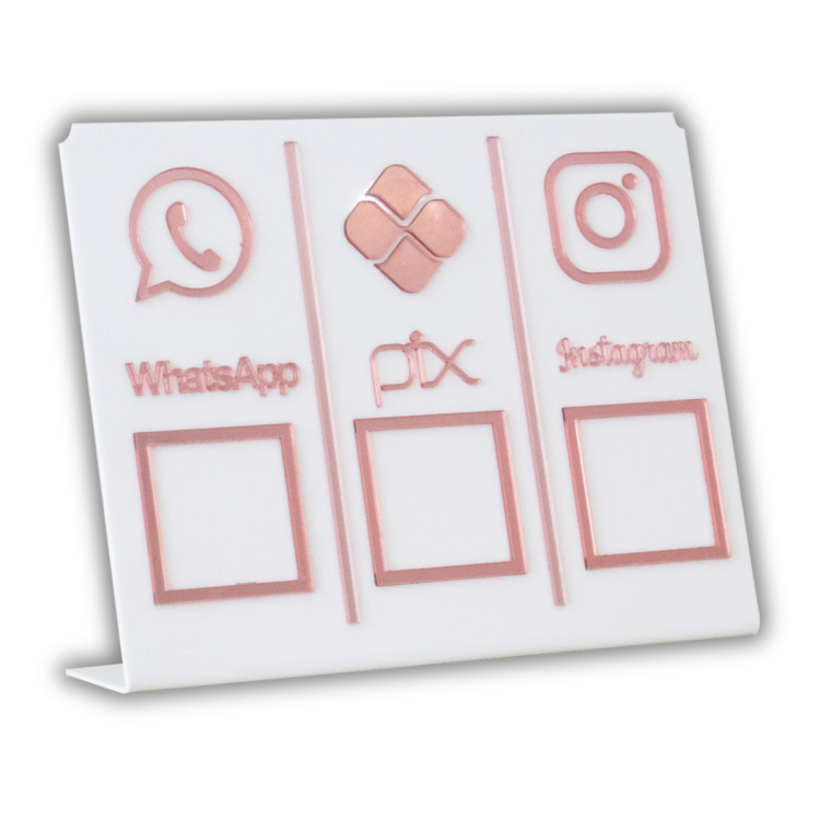WHATSAPP - PIX - INSTAGRAM Conjunto  - Branco com Rosa 4